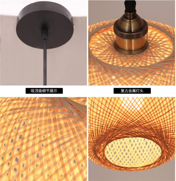 Chinese Bamboo Ball Pendant Lights Weaving Living Room Decoration Rattan Hanging Lamp(WH-WP-29)