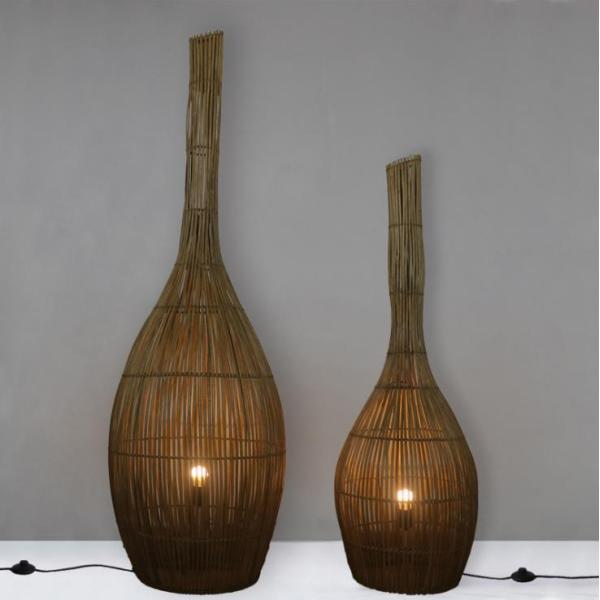 3500K Artistic Rattan Floor Lamps Light For Hotel Club Living Room