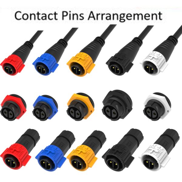 300V M19 10 Pin Waterproof Panel Connector Plastic PA66 Push Pull Data Connectors