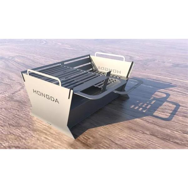 Деревянный горящий складной располагаясь лагерем на открытом воздухе стальной огонь делает ямки гриль угля барбекю