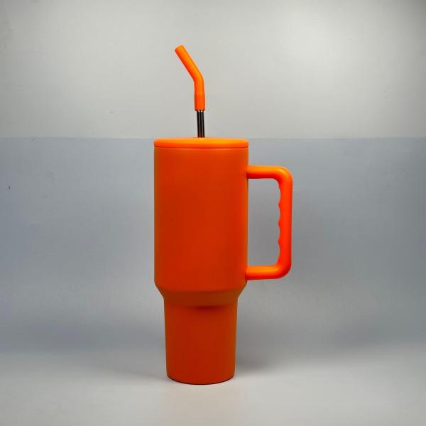 Car Cup 40oz Handle Insulated 304 Stainless Steel Large Capacity Cold-Keeping Sipper Ice Cooler Cup