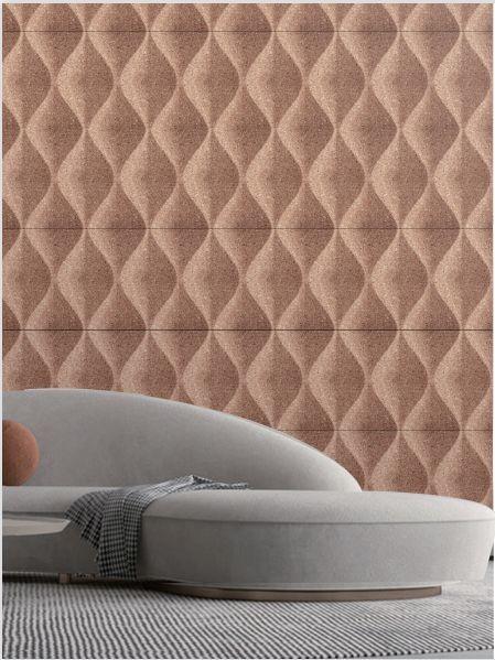 Acoustic Cork Wall Tiles with Geometric Surface, Customized Shape