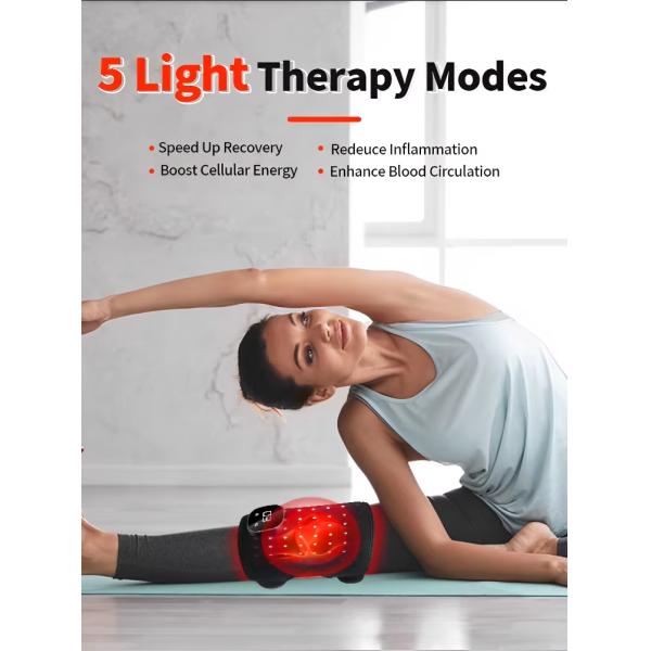 Infrared LED Knee Brace with Vibration & Heat – 660/850nm Red Light Therapy Device for Arthritis, Injury Recovery & Pain Management