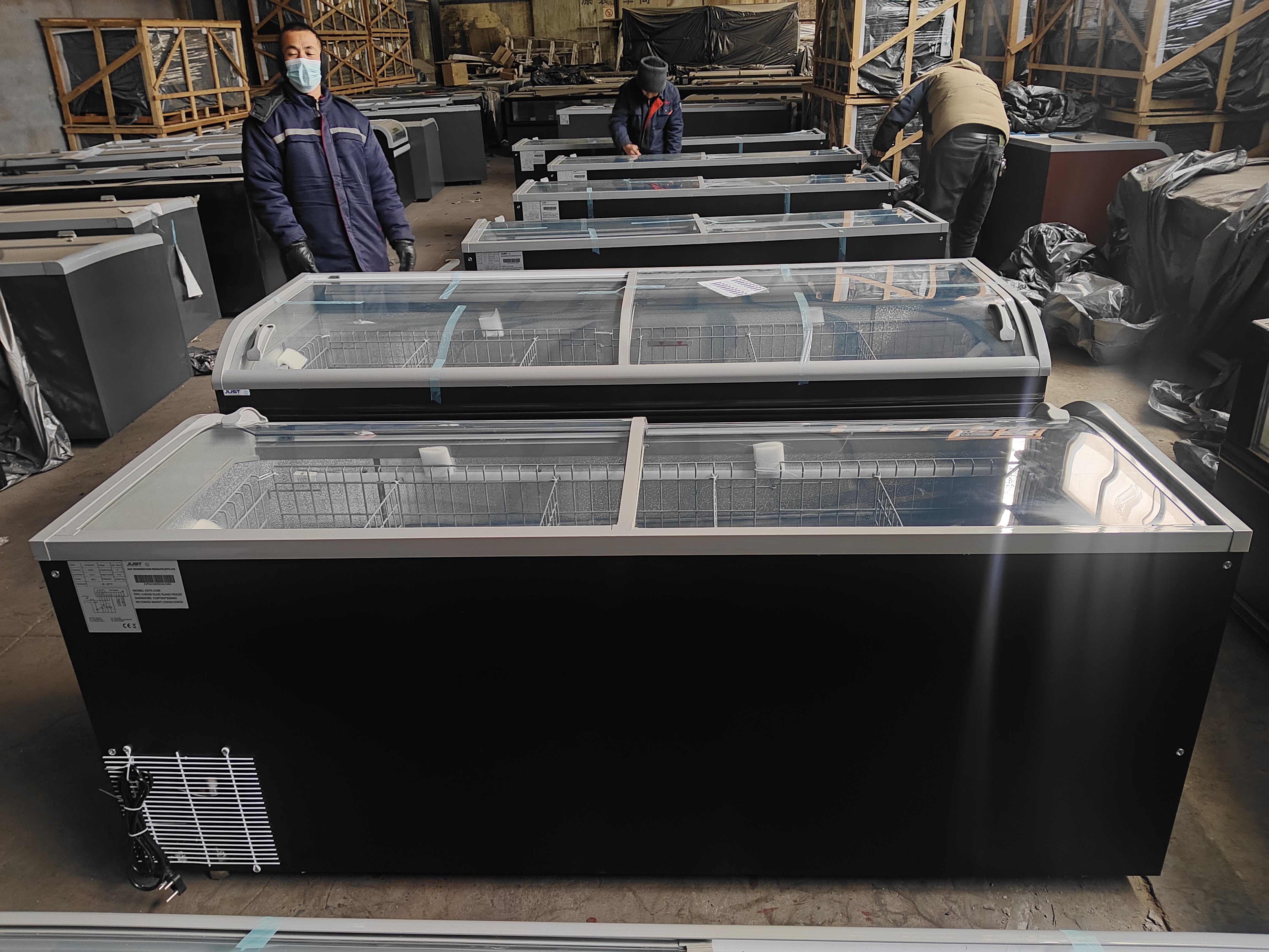 VENUS Series Static Cooling Freezer Display Case with Low-E Sliding Top
