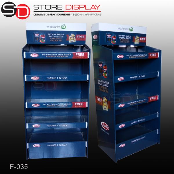 pop food floor display stand/floor display stand shelf