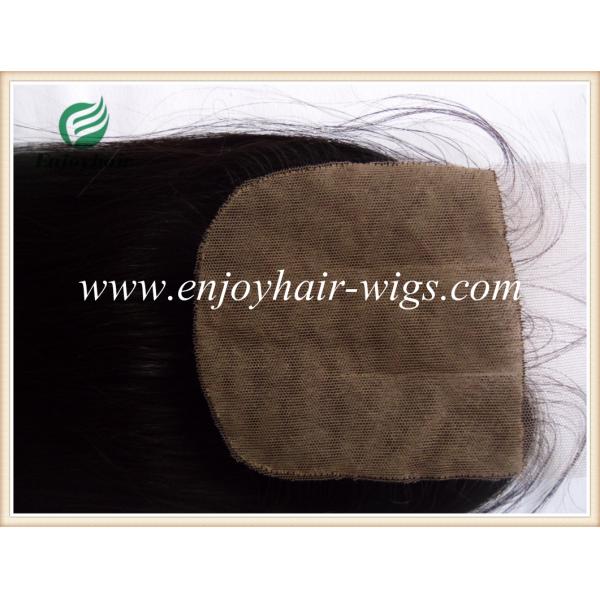 Silk top closure 4''x4'' malaysian virgin hair natural color straight 10''-24''three part
