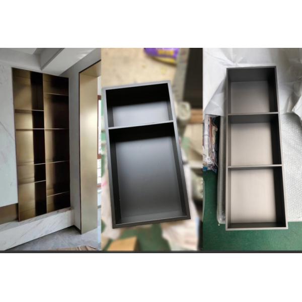 Classic Gold Bathroom Niche with LED Light and Double Shelf Antibacterial Function