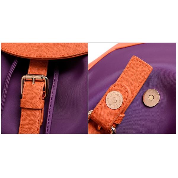 2016 new nylon with PU leather travel bag hit the color shoulder bag Mummy College fashion women's backpack