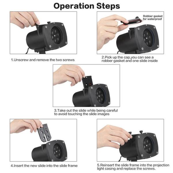 Holiday Decoration Christmas LED Rotating Projector Lamp 12 Pattern Replaceable Lens AC 85-260V IP65 led laser Lamp