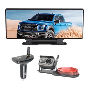 12 Inch Big Mirror DVR Reverse Backup Camera AHD Car Charger Receiver