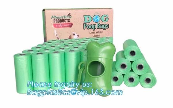 LED Flashlight Dog Waste Bag Dispenser Holder with Pet Waste Bag Poop Roll Bags, BPI ASTM D6400 EN13432 Approval Customi