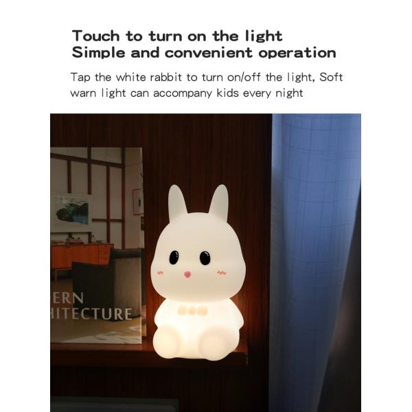 Controle de toque Custom Casa Decorativa Luz luminosa Coelhos Lâmpada Animal Luz noturna LED