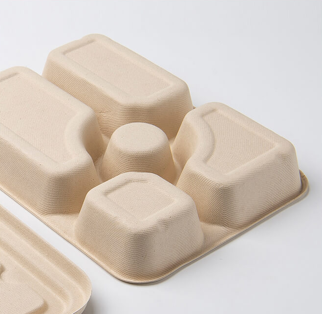 Коробка 4 бенто обеда пульпы сахарного тростника на вынос 5 устранимых отсека Biodegradable