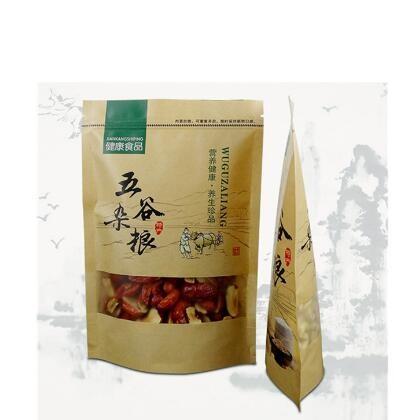 food grade printed tea-leaves packing kraft paper zipper bag/aluminum foil lined paper doypack