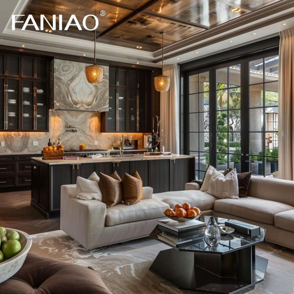 Современная роскошь Готовая к сборке Мебель интерьера Плоская упаковка Шкаф дизайн Шкаф Кухонные шкафы