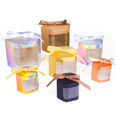 Kraft Colored Window Paper Boxes Cake Boxes Candy Boxes Baking Packaging Wedding Favor Boxes Gift Boxes