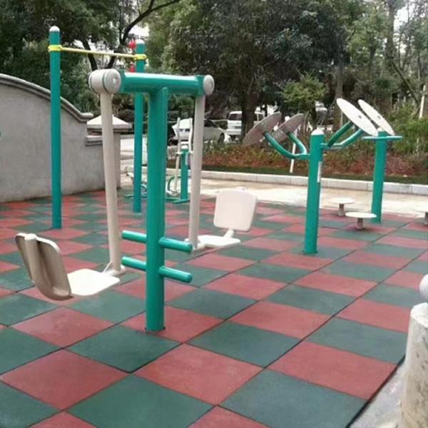 2 Pcs Easy-Diy Ultra Thick Interlocking Outdoor Rubber Tiles , 45mm Thick For Playground, Outdoor Gym Floor, Sports Deck