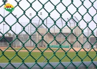 HUILONG 4mm Chain Link Wire Fence , PVC Coated Tennis Court Fencing