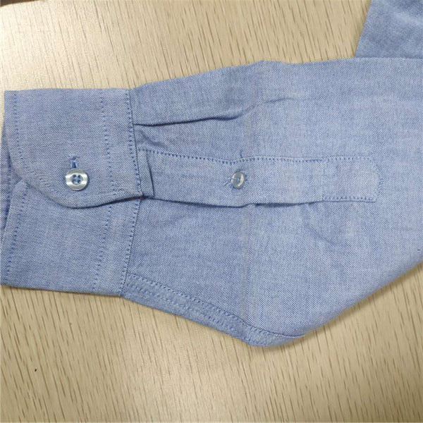 Blue Oxford Mens Long Sleeve Casual Cotton Shirts Good Workmanship