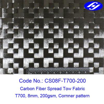 Corner Pattern T700 12K Toray Carbon 8mm Spread Tow Fabric