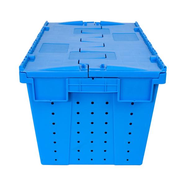 Customized Color Logistic Distribution Plastic Crate with Hinged Lid Acceptable OEM ODM