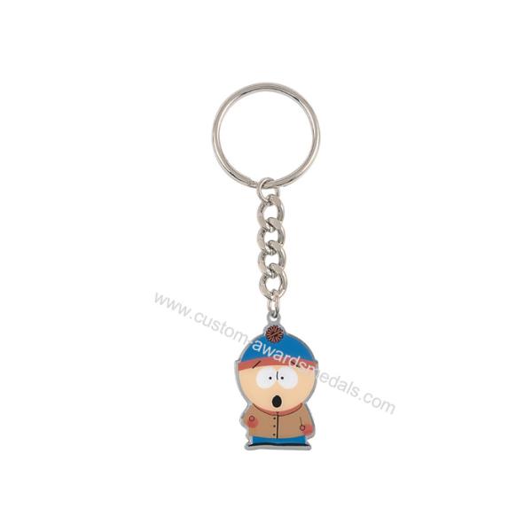 High Quality Iron or Brass or Copper Metal Stamping Promotional Keychain with Soft Enamel