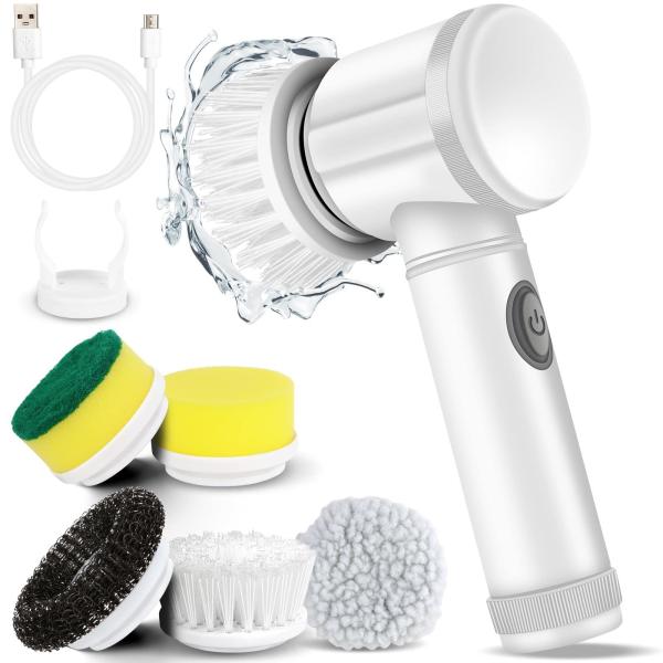USB Rechargeable Kitchen Dishwashing Brush for Household Cleaning of Sink and Bathtub