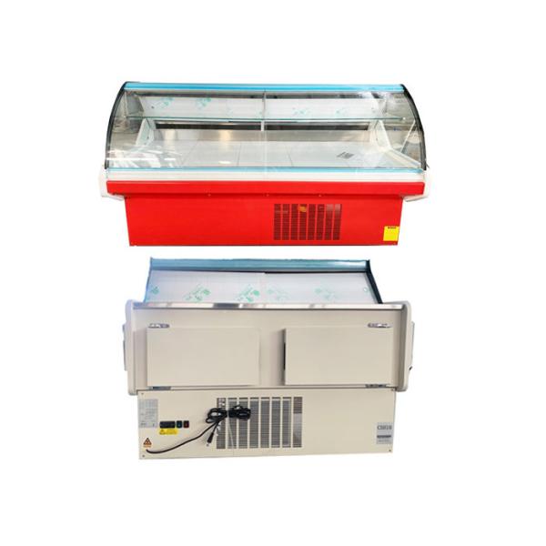 R404a 2Mのデリカテッセンの表示冷却装置はガラス肉ショーケースを曲げた