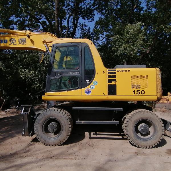 Used Komatsu PC150W-6 Wheel Excavator Second Hand 15 Ton Mobile Excavator from China