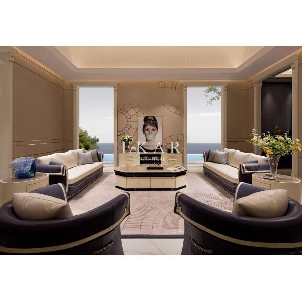 Elegant Leather Modern Sofa Set Design Living Room Furniture Set