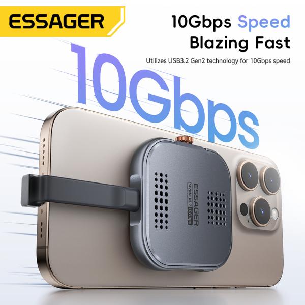ESSAGER ES-YP01 100W 10Gbp USB 3.2 外付けハードドライブ アルミニウム Type C 磁気 Nvme 2230 M.2 SSD HDD エンクロージャー