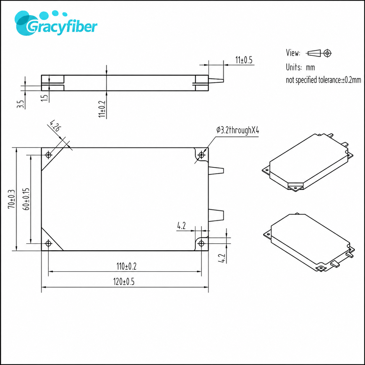 1525nm-1565nm Polarization Maintaining C Band DWDM Module 48CH 100G PM AAWG MUX DEMUX Metal Module