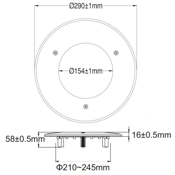 PAR56 Small Concrete Swimming Pool Light Housing ABS Cover Ultra Flat Wire Out