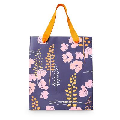 Greaseproof Printed Paper Shopping Bags Custom Paper Bags With Logo