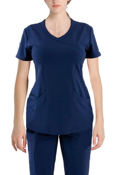Uniforme médico tecido planície da luva curto de 180 mulheres do Spandex 5% da viscose 33% do poliéster 62% da G/M