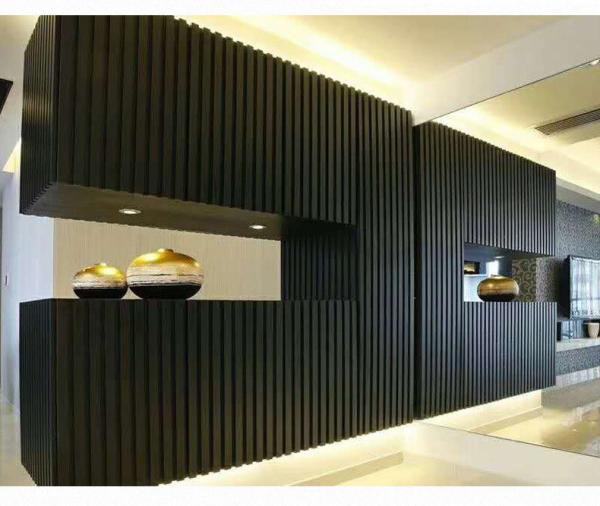 WPC grille wall panels slat 3D wall panels waterproof pvc fluted panels