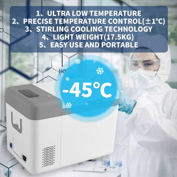 25L Solar Portátil Vacina Médica Criogênico congelador para laboratório e aplicações hospitalares