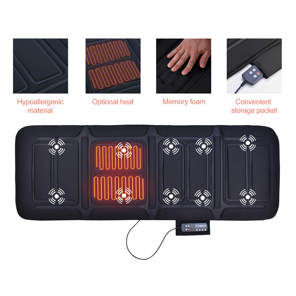 OEM/ODM Full Body Kneading Japan Massage Mat Bed Vibration Electric Shiatsu Massage Mattress with Heating