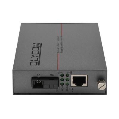 Conversor de mídia Ethernet rápido 10/100M Modo único Fibra WDM não gerenciada 20KM
