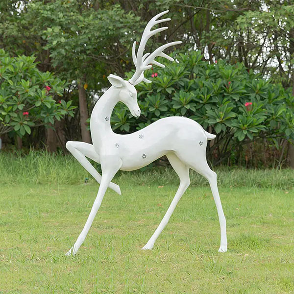 House Garden Realistic Deer Sika Fiberglass Animal Sculptures Christmas Home Decoration