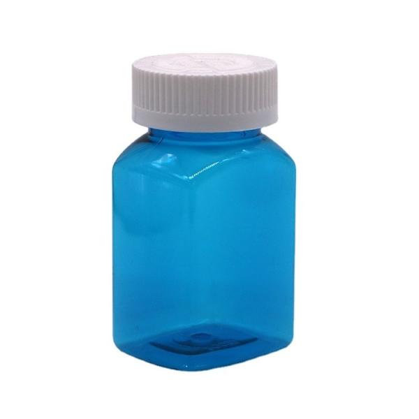 Bouteille solide Bouteille en poudre avec bouchon à vis Bouteille en plastique transparent carré en PET de 120 ml
