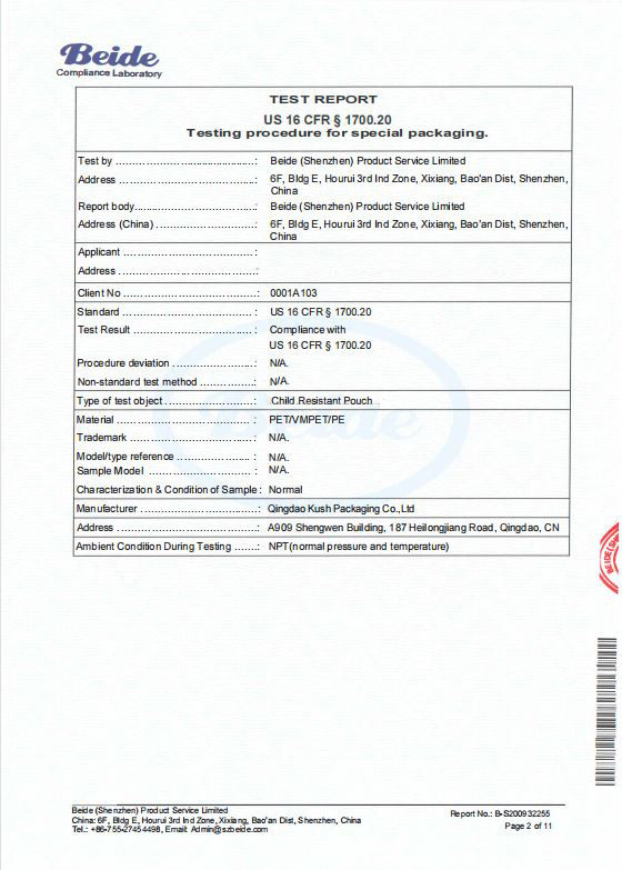 Qingdao Kush Packaging Co., Ltd. Сертификации