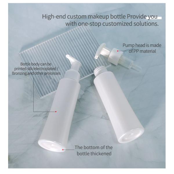 120ml Popular Shinny White Foam Pump Bottle Plastic PET Face Cleanser Refillable Bottle Set Liquid Lotion Cream Pump Bottle