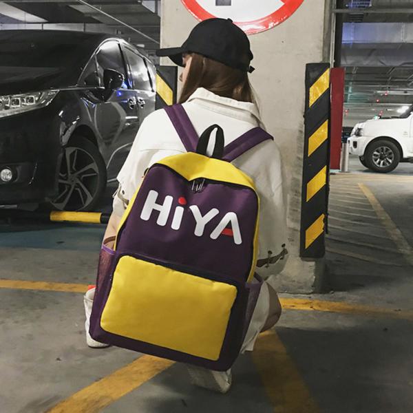 new Oxford cloth color contrast backpack fashion sports letters printed men's and women's outdoor leisure backpack