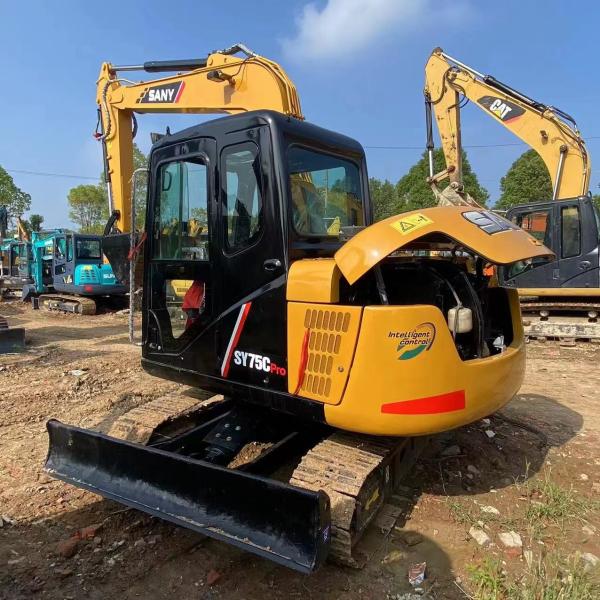Sany 75C Usado Sany Excavator 6120 X 2220 X 2720mm Com AU-4LE2X Motor 11,5rpm