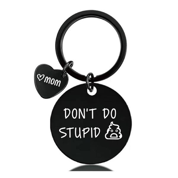 Key chain pendant Mother's Day gift Christmas stainless steel hanging ornaments engraved words logo key chain wholesale