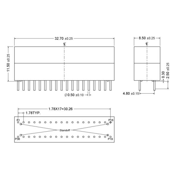 L13H003-0 1000 Base - T Dual Ports LAN Filter Transformer 12 PIN DIP