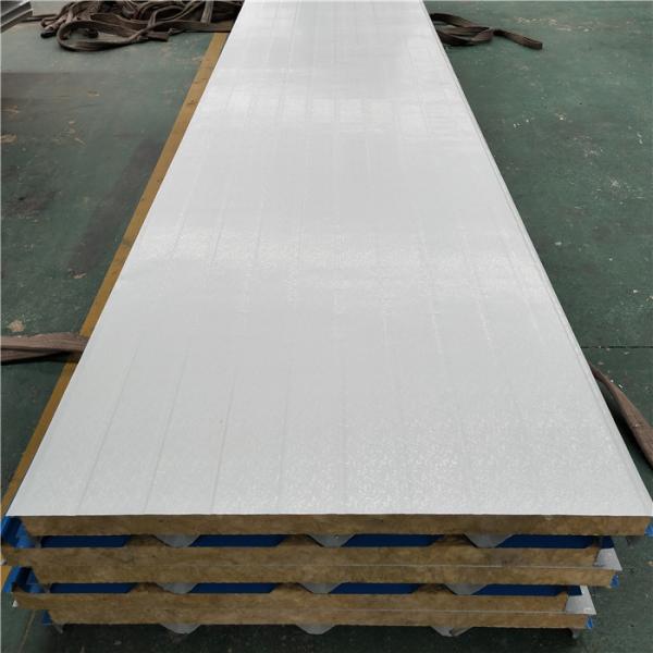960mm diamond steel sheet rock wool sandwich roof panel with 0.376mm