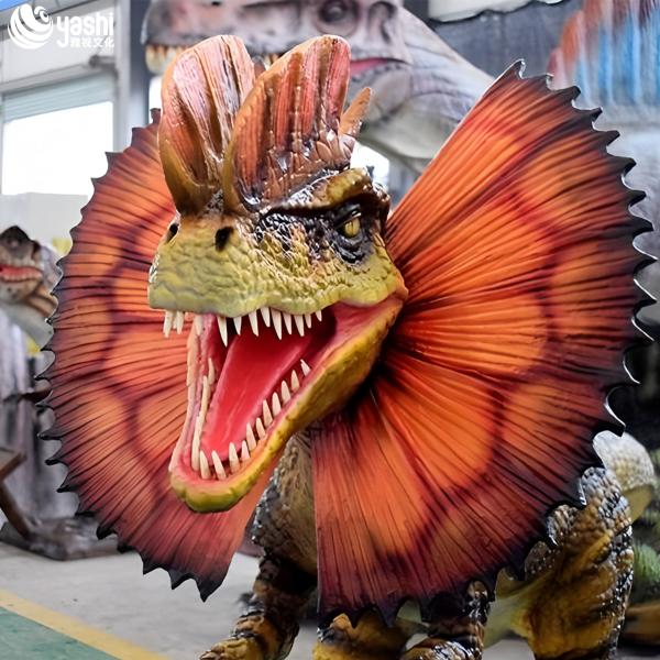 Dual Crown Dinosaur Model for Theme Parks and Jurassic Outdoor Shows