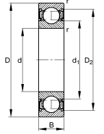 NTN Deep Groove Ball Bearings 6306-2Z / 2RZ Inner Diameter 30mm Outer Diamter 72mm